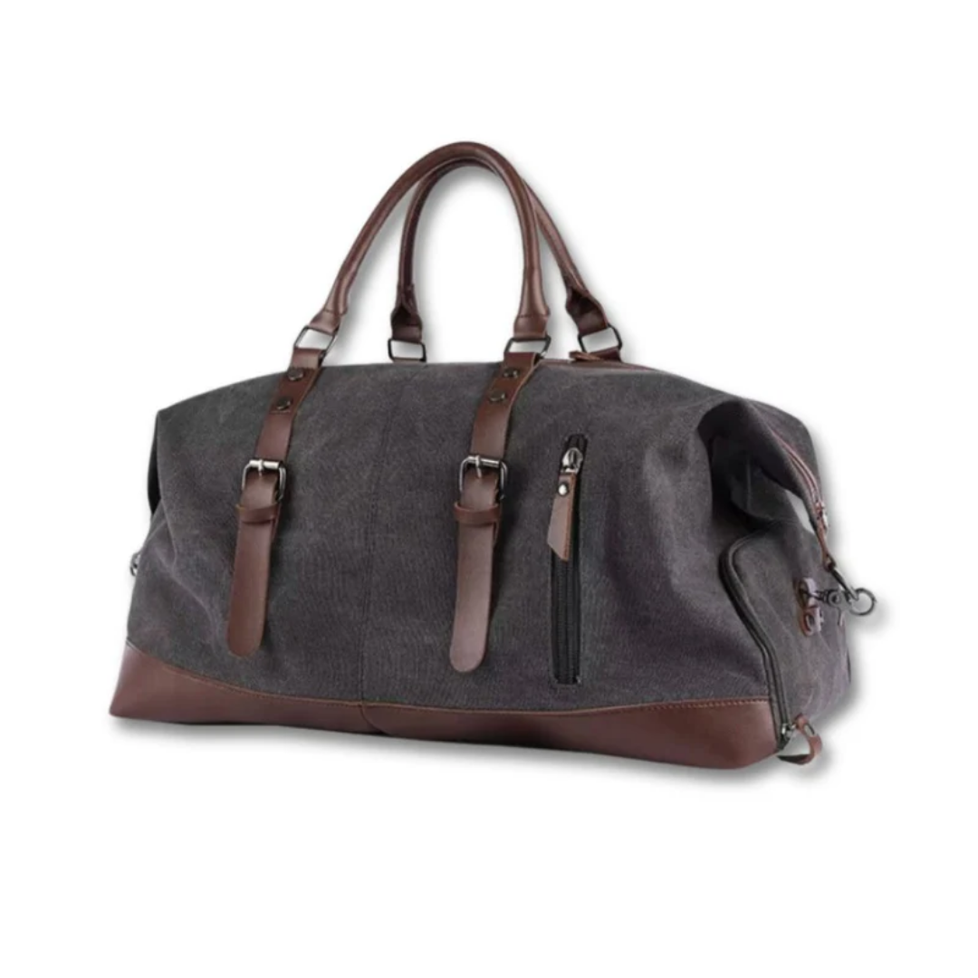 Vintage Leather Travel Duffle Bag