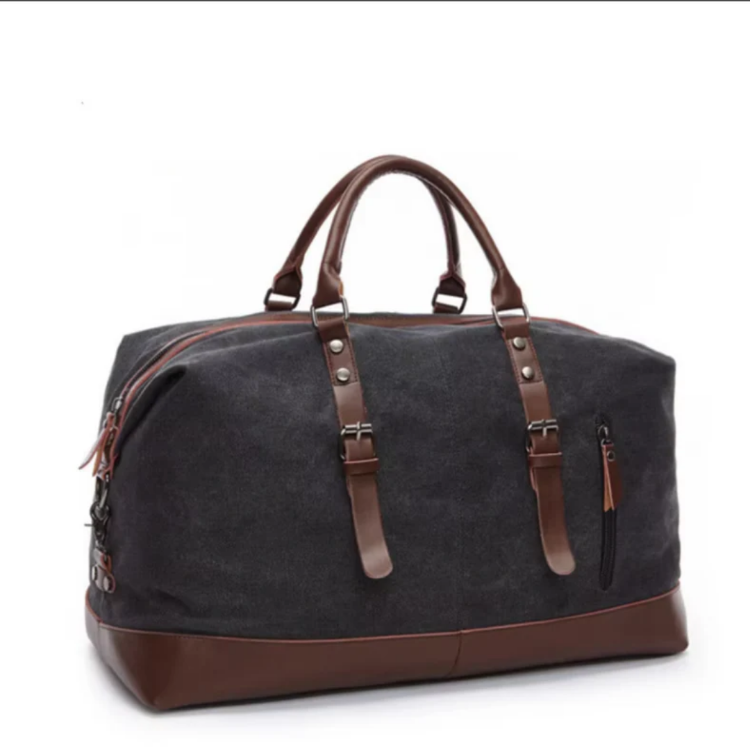 Vintage Leather Travel Duffle Bag