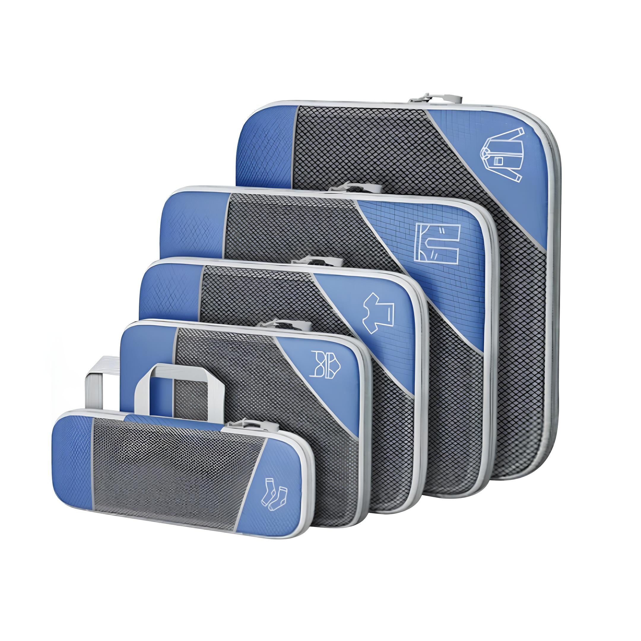 5-Piece Compression Packing Cubes Set for Efficient Travel Organization