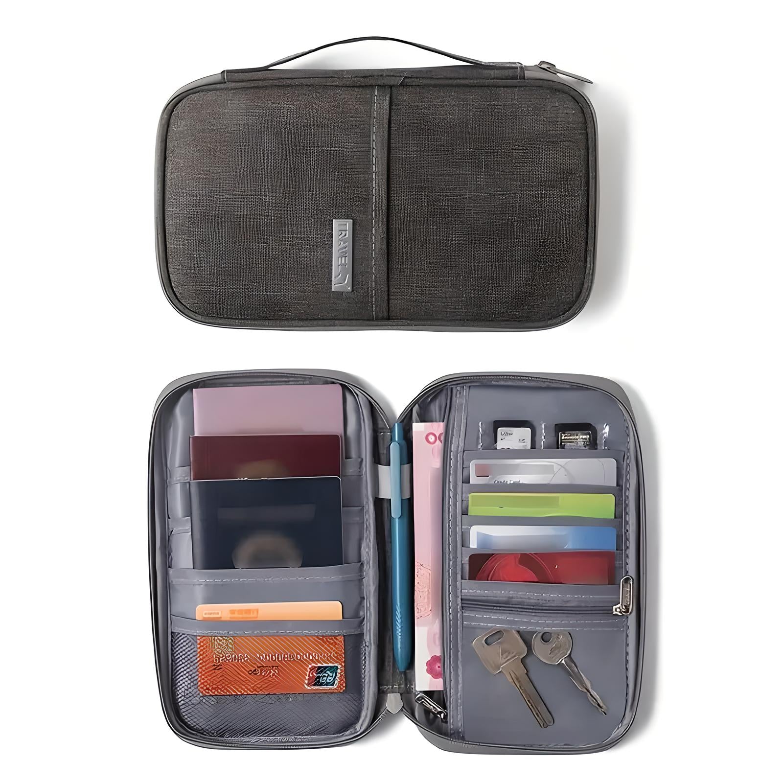 Family Passport Wallet with Secure Compartments for Travel Essentials