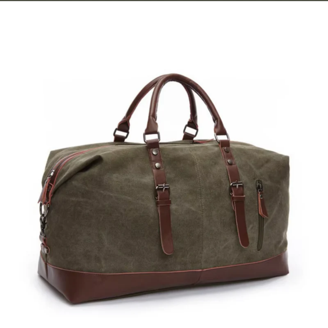 Vintage Leather Travel Duffle Bag