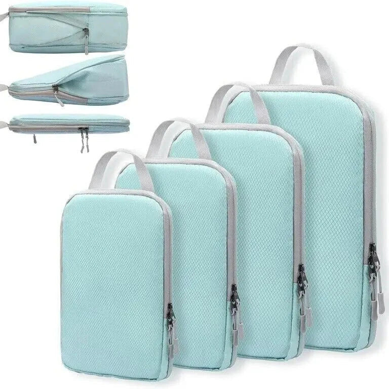 4-Piece Compression Packing Cubes Set for Space-Saving Organization