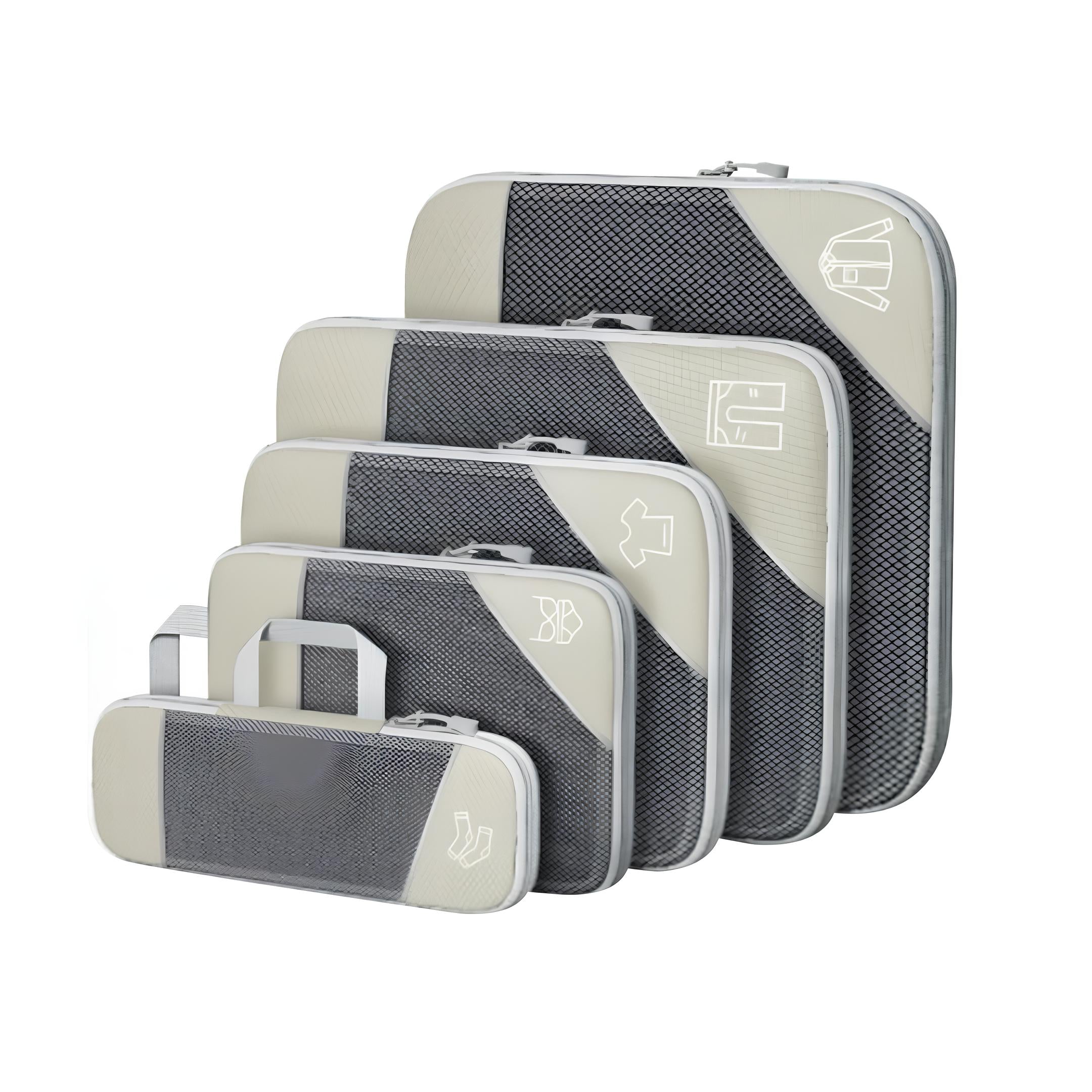 5-Piece Compression Packing Cubes Set for Efficient Travel Organization