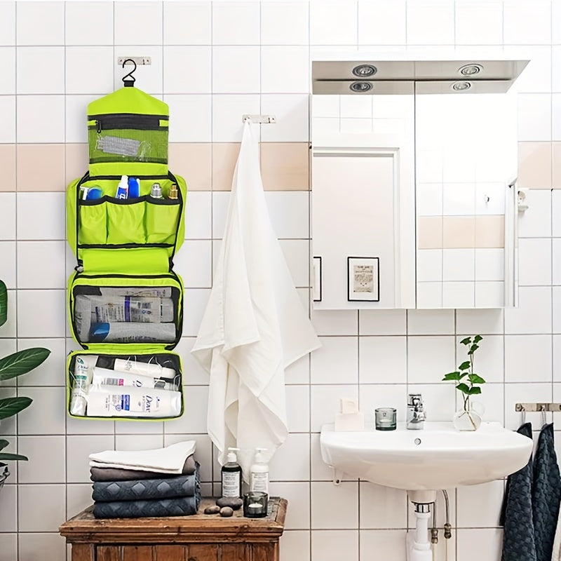 Compact Hanging Toiletry Organizer with Multiple Compartments