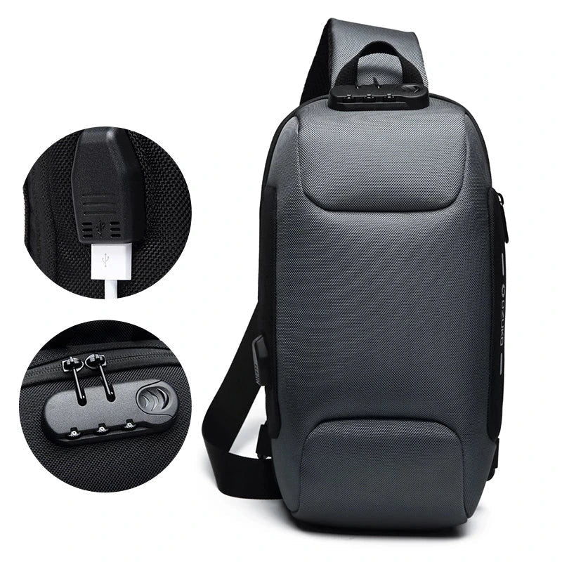 Anti-Theft Crossbody Bag with USB Charging Port & RFID Protection