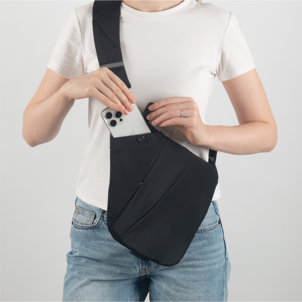 Anti-Theft Crossbody Bag with RFID Protection & Locking Zippers