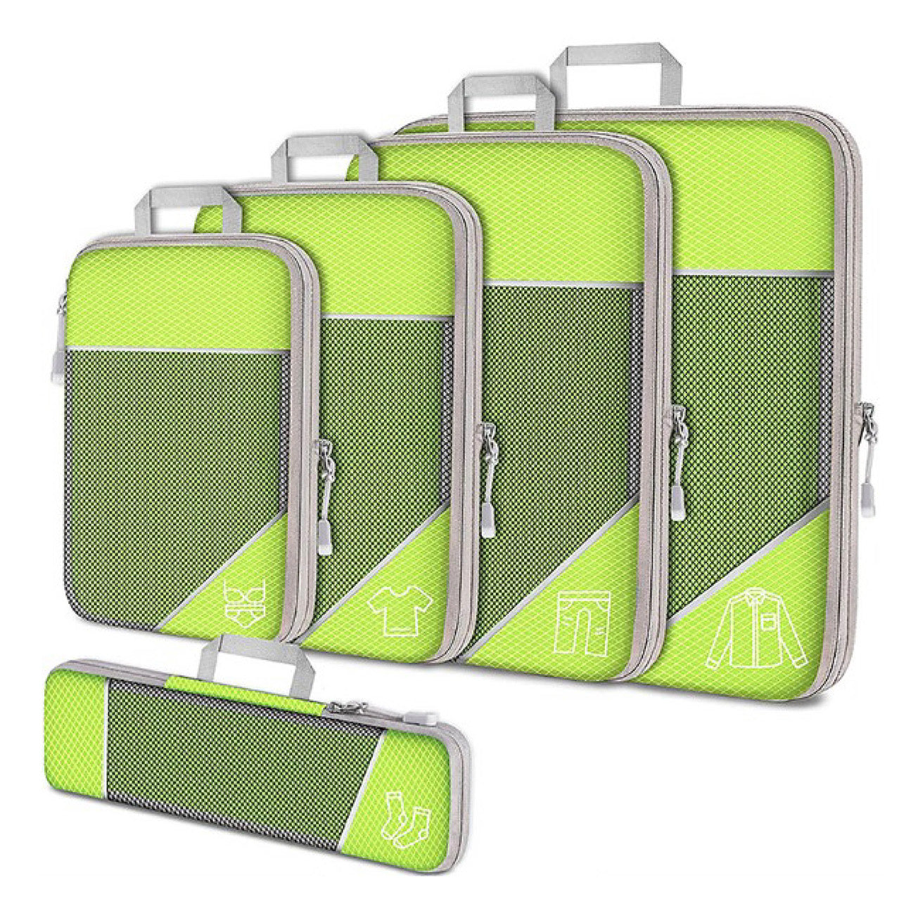 5-Piece Compression Packing Cubes Set for Efficient Travel Organization