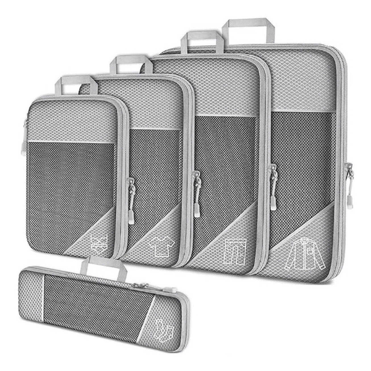 5-Piece Compression Packing Cubes Set for Efficient Travel Organization