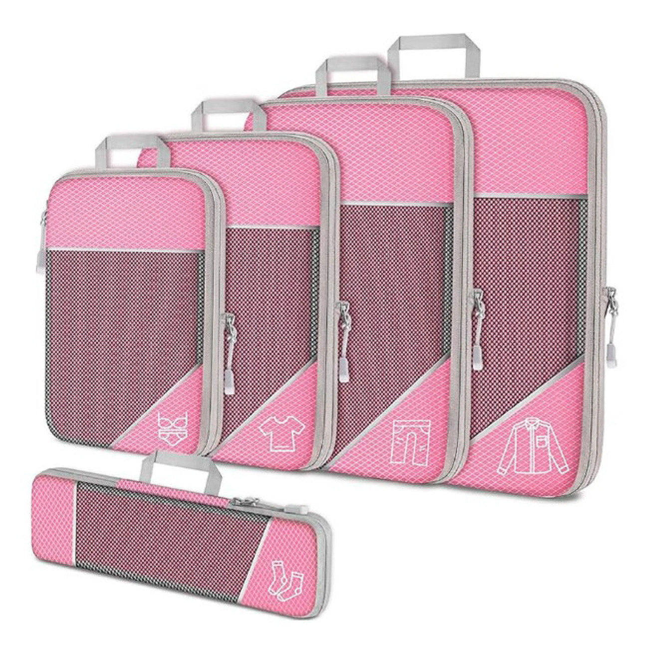 5-Piece Compression Packing Cubes Set for Efficient Travel Organization